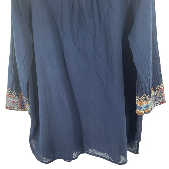 Johnny Was 3J Workshop Embroidered Rose Flower Long Sleeve Blouse Top - Sz S - Picture 13 of 16